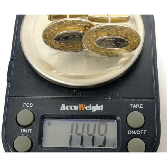 Vintage Gold 1/20 12KGF Monogrammed "SRK" Cufflinks - Picture 6 of 13